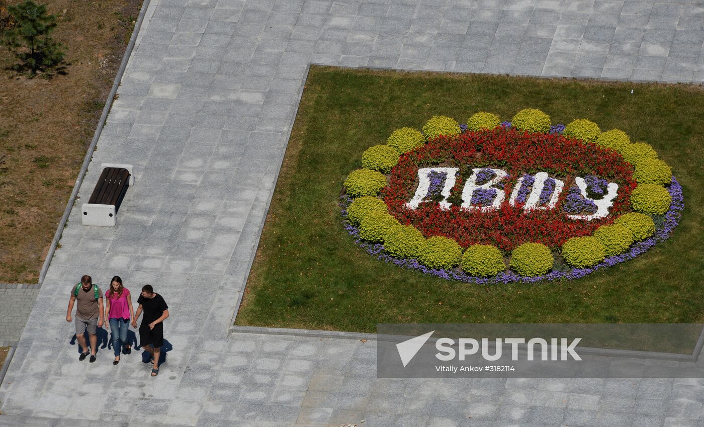 Grounds of the Far Eastern Federal University on Russky Island in Vladivostok where the Eastern Economic Forum will be held on September 6-7. Location: Russia, Primorsky krai region, Vladivostok. Author: Vitaliy Ankov/Sputnik. Preparation for Eastern Economic Forum