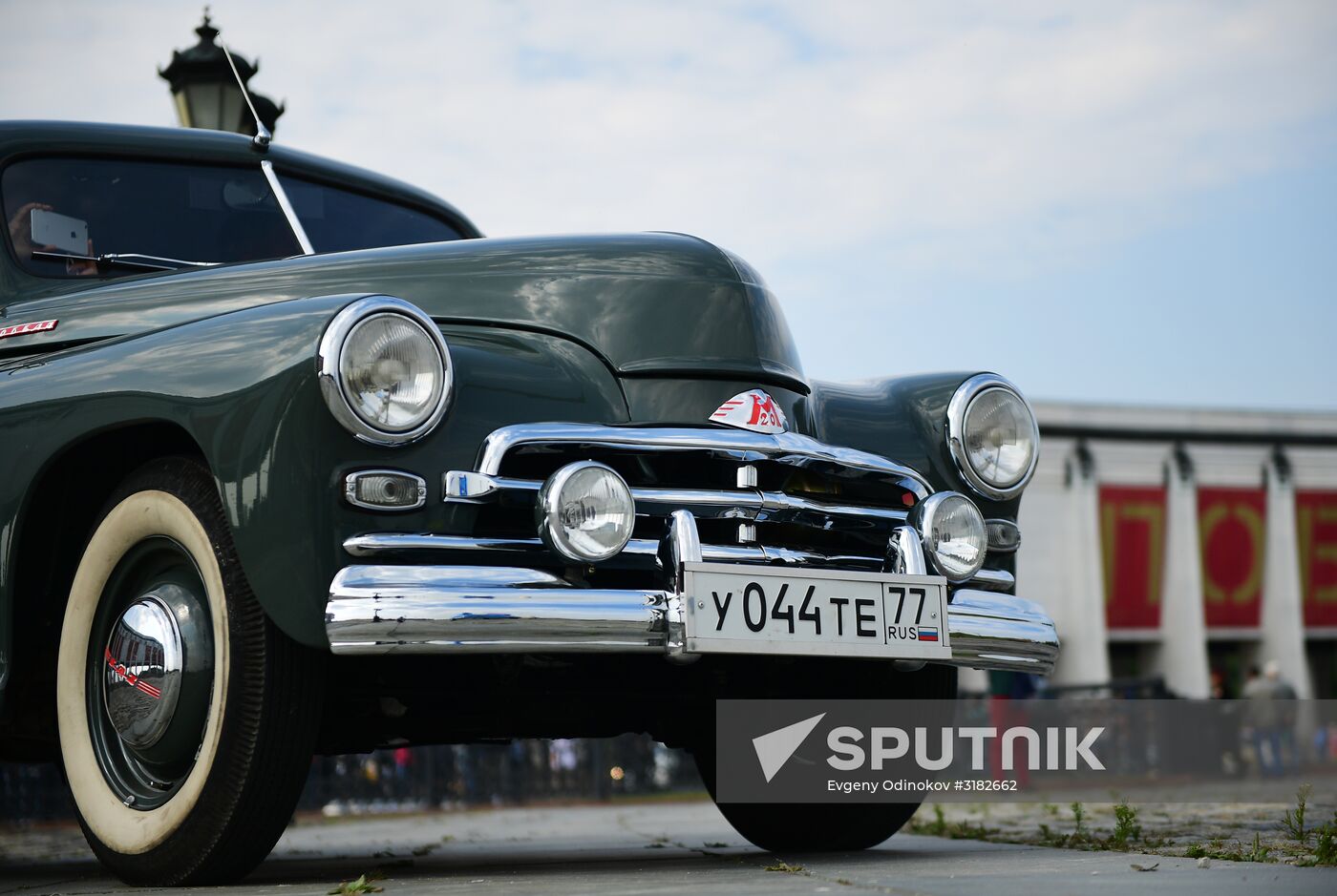 Parade of Pobeda cars