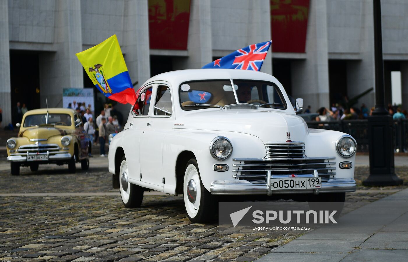 Parade of Pobeda cars