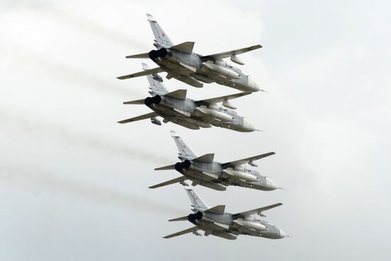 Aviation sports holiday at military air field in Rostov-on-Don