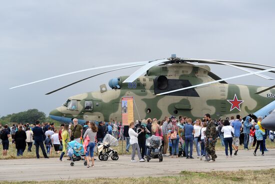 Aviation sports holiday at military air field in Rostov-on-Don