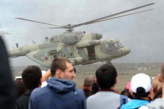 Aviation sports holiday at military air field in Rostov-on-Don