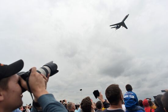 Aviation sports holiday at military air field in Rostov-on-Don
