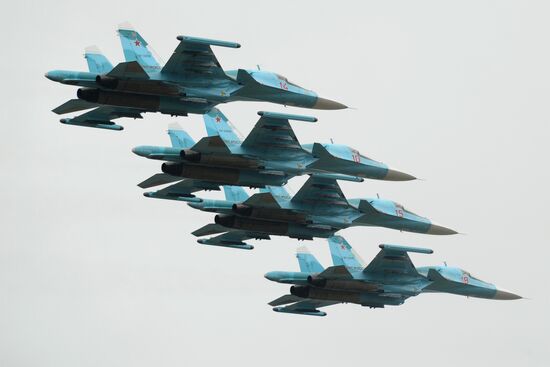 Aviation sports holiday at military air field in Rostov-on-Don