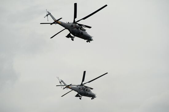 Aviation sports holiday at military air field in Rostov-on-Don