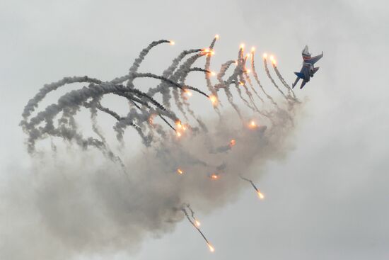 Aviation sports holiday at military air field in Rostov-on-Don