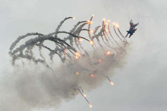 Aviation sports holiday at military air field in Rostov-on-Don