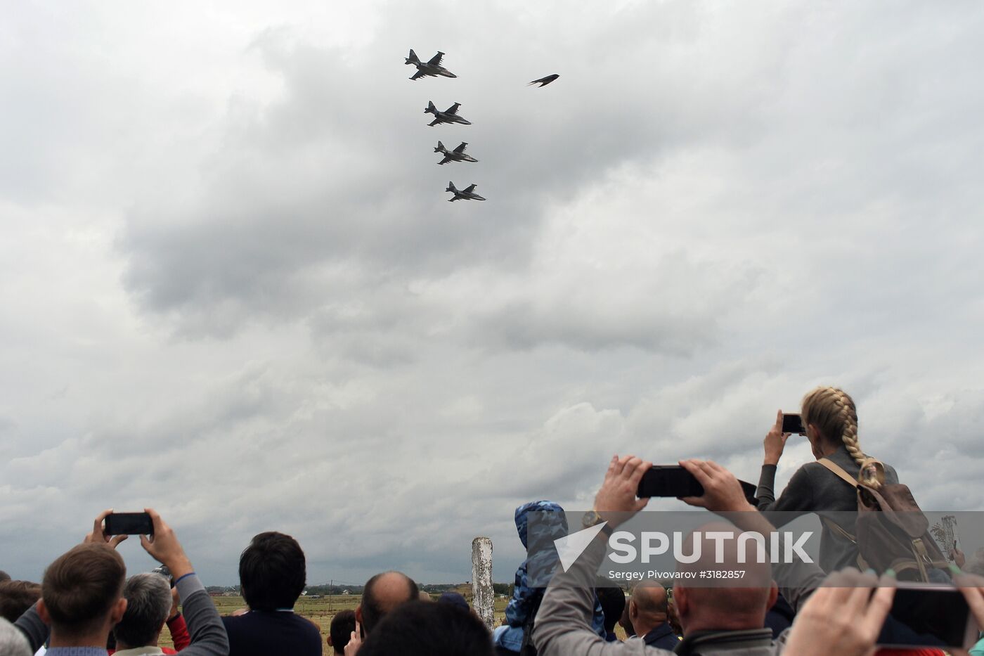 Aviation sports holiday at military air field in Rostov-on-Don