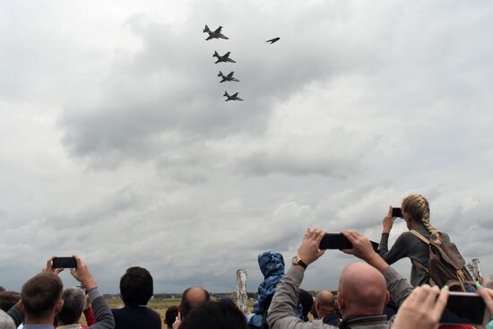 Aviation sports holiday at military air field in Rostov-on-Don