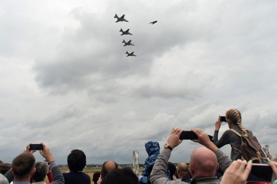 Aviation sports holiday at military air field in Rostov-on-Don