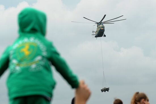 Aviation sports holiday at military air field in Rostov-on-Don