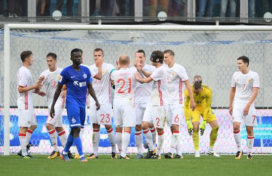 Russian national team vs. Dynamo Moscow friendly football match