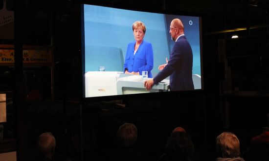 Election TV debate between Angela Merkel and Martin Schulz