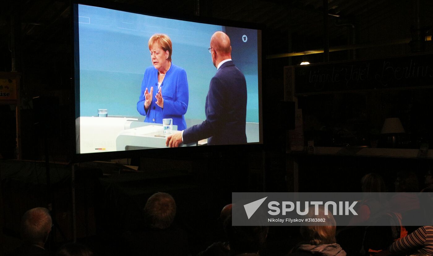 Election TV debate between Angela Merkel and Martin Schulz