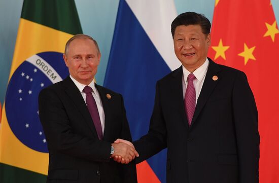 Russian President Vladimir Putin participates in BRICS summit