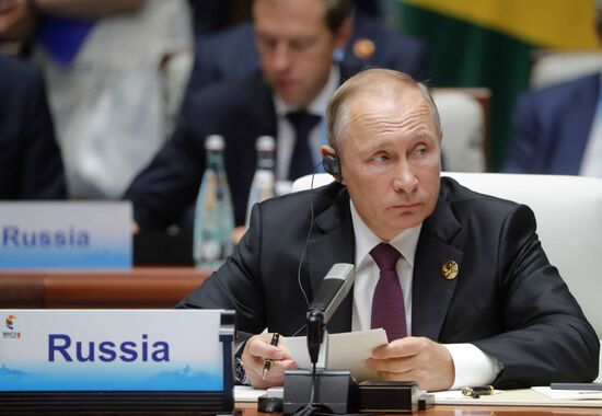 Russian President Vladimir Putin participates in BRICS summit