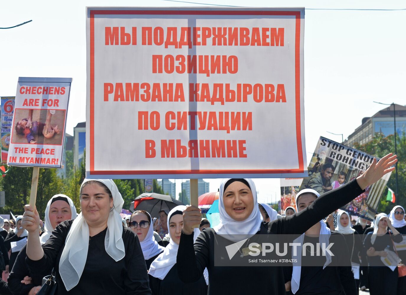 Rally in support of Rohingya Muslims in Grozny