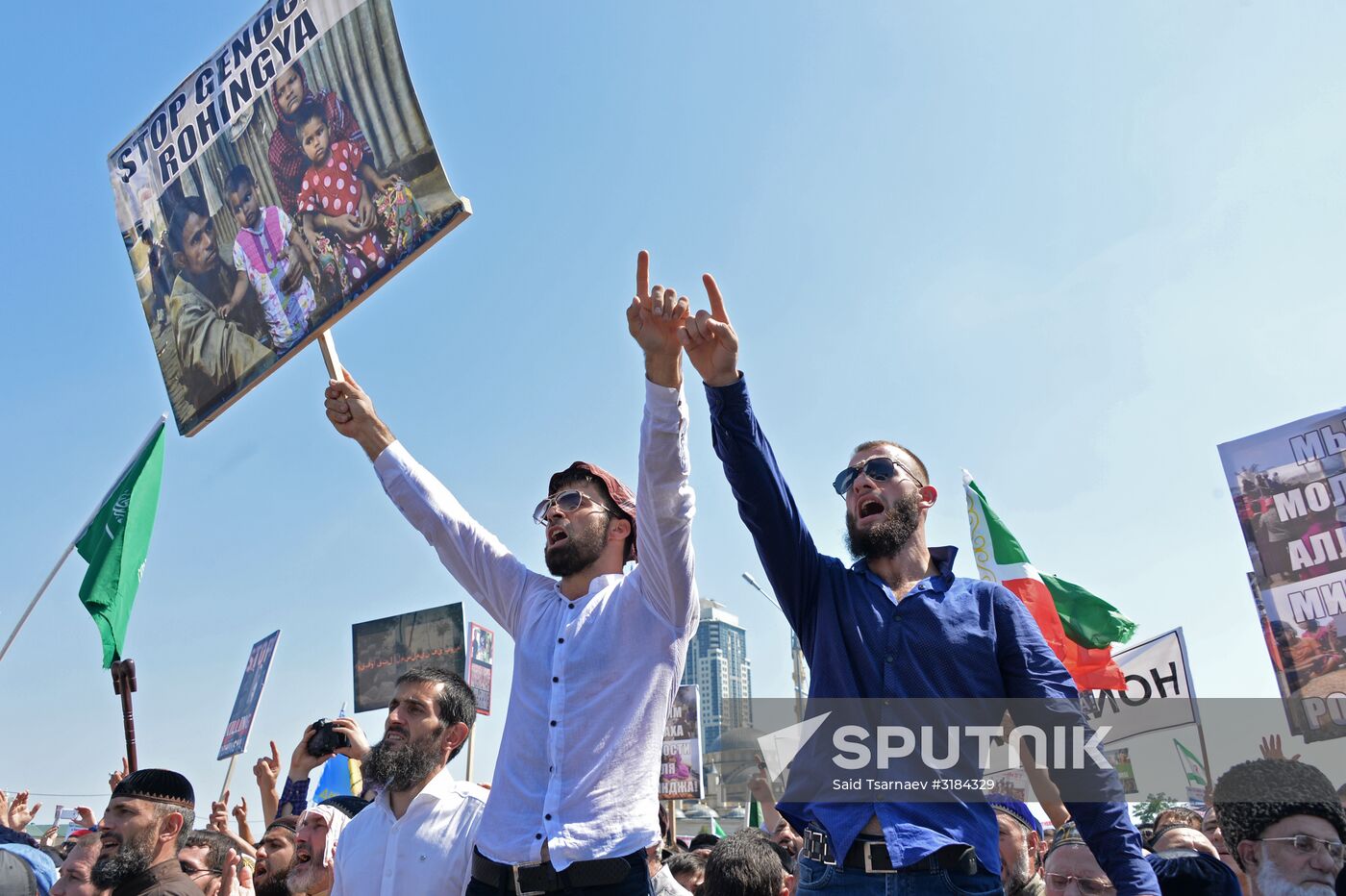 Rally in Grozny in support of Rohingya Muslims