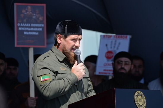 Rally in Grozny in support of Rohingya Muslims
