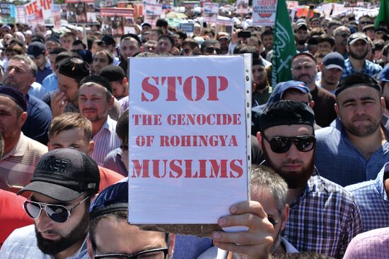 Rally in Grozny in support of Rohingya Muslims