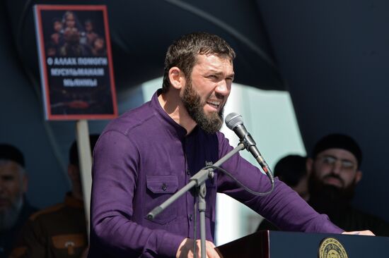 Rally in support of Rohingya Muslims in Grozny