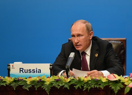 Russian President Vladimir Putin participates in BRICS summit