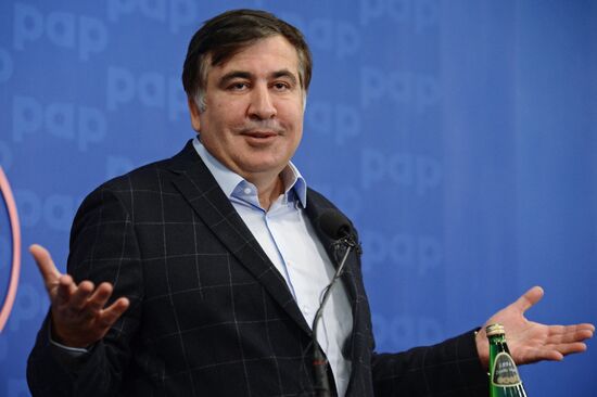 Mikheil Saakashvili's news conference in Warsaw