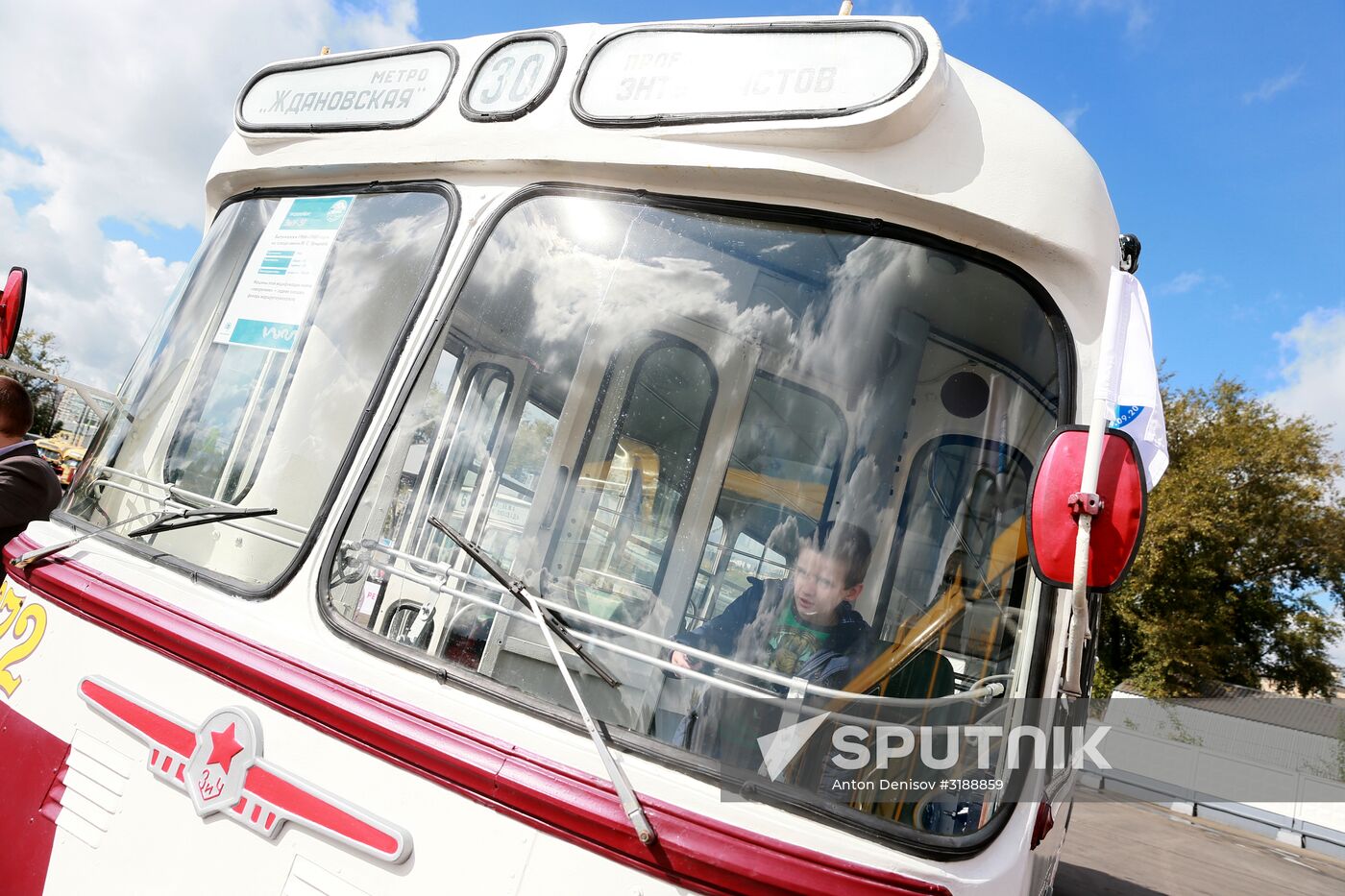 Antique transport displayed at Moscow's City Day celebration