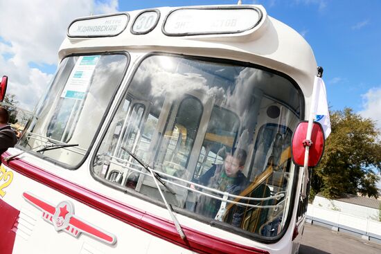 Antique transport displayed at Moscow's City Day celebration