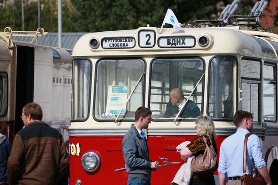 Antique transport displayed at Moscow's City Day celebration