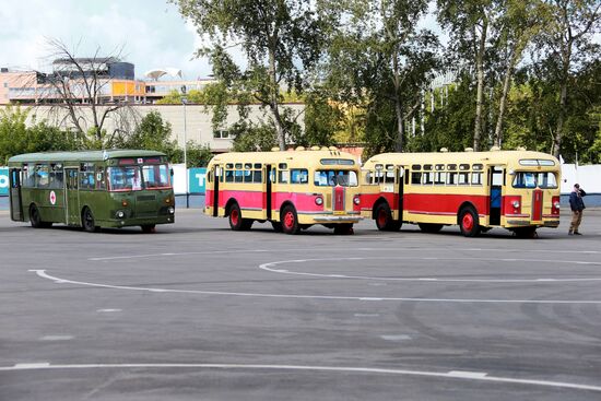 Antique transport displayed at Moscow's City Day celebration