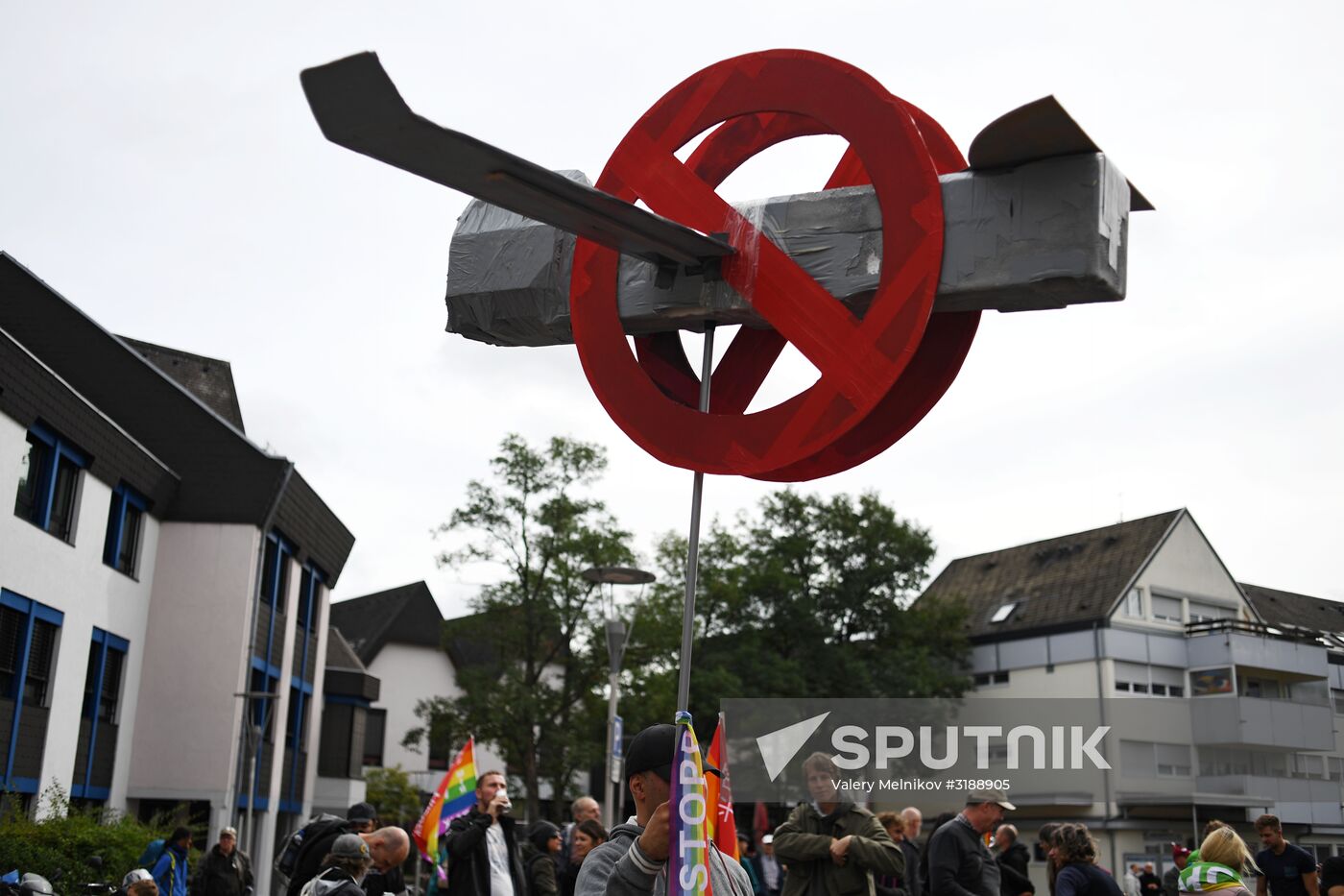 Protests outside US air base in Ramstein