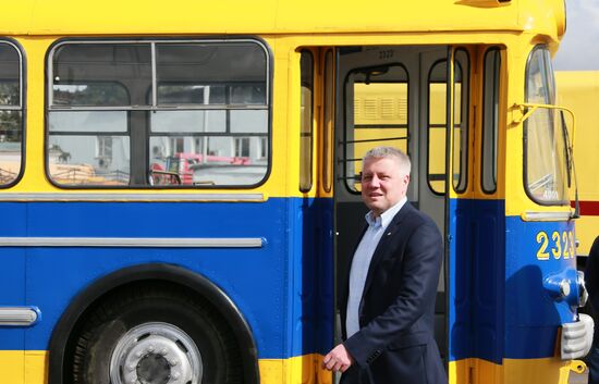 Antique transport displayed at Moscow's City Day celebration