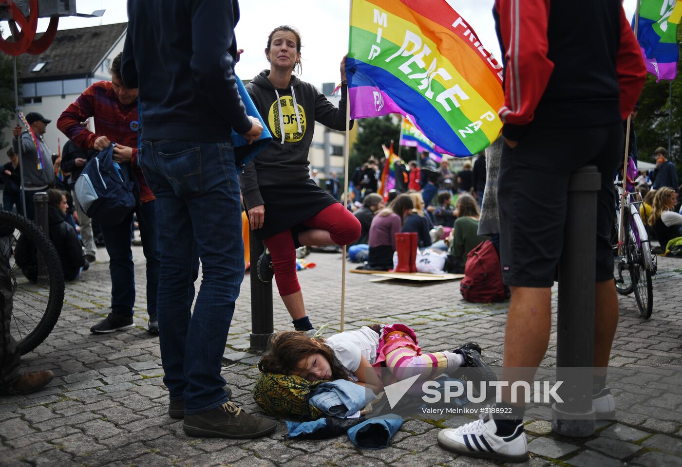 Protests outside US air base in Ramstein