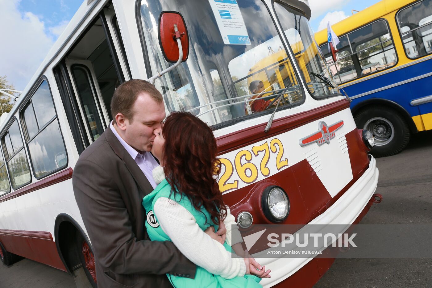 Antique transport displayed at Moscow's City Day celebration