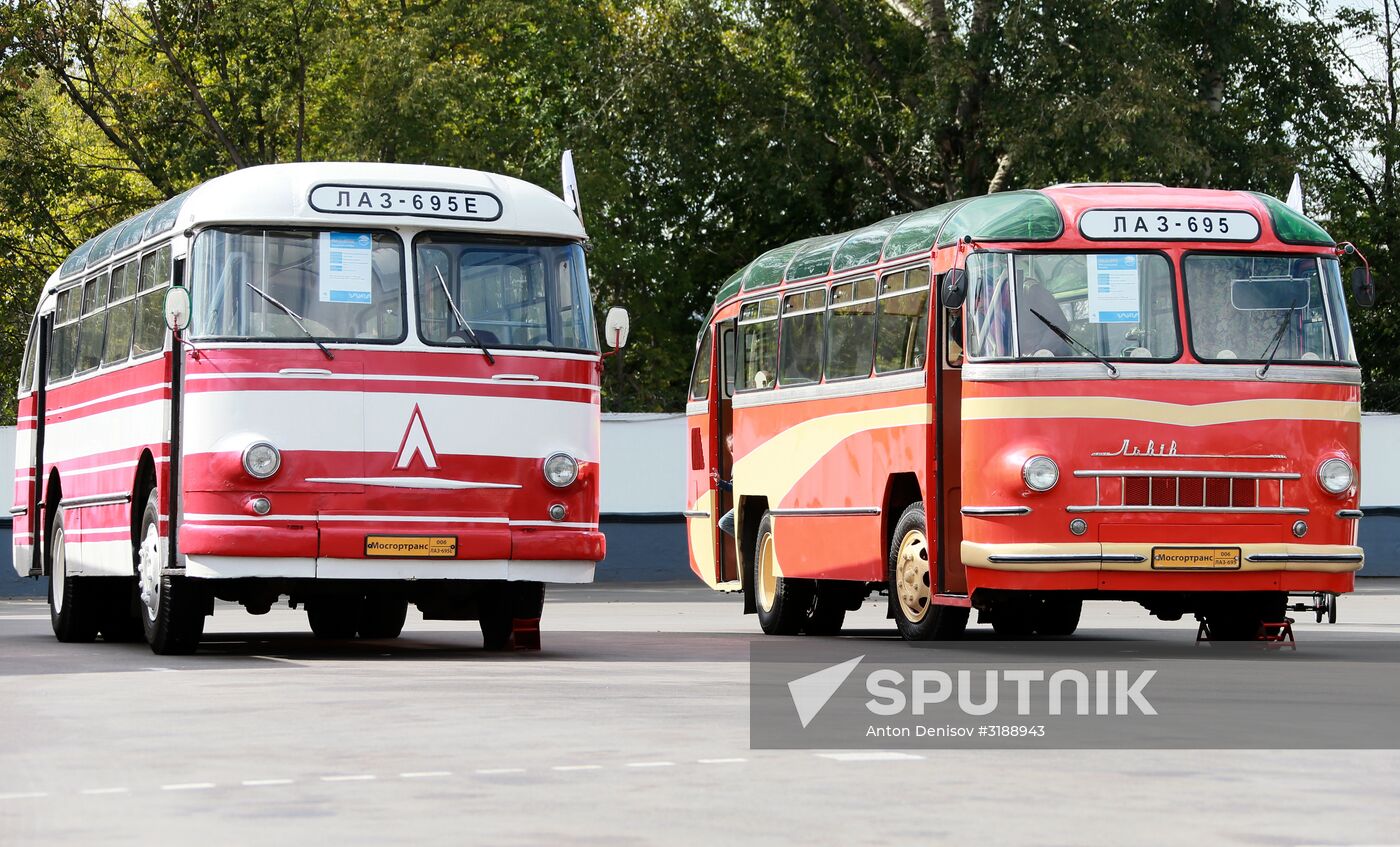 Antique transport displayed at Moscow's City Day celebration