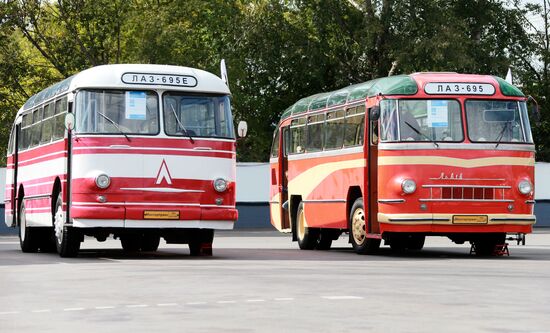 Antique transport displayed at Moscow's City Day celebration