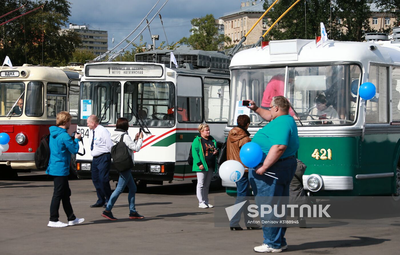 Antique transport displayed at Moscow's City Day celebration