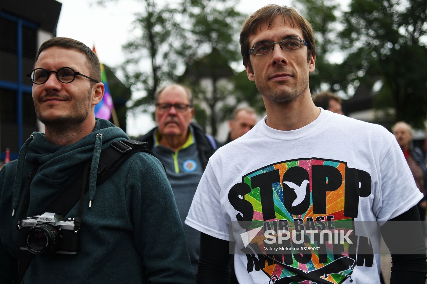 Protests outside US air base in Ramstein