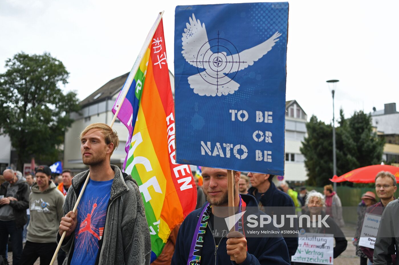 Protests outside US air base in Ramstein