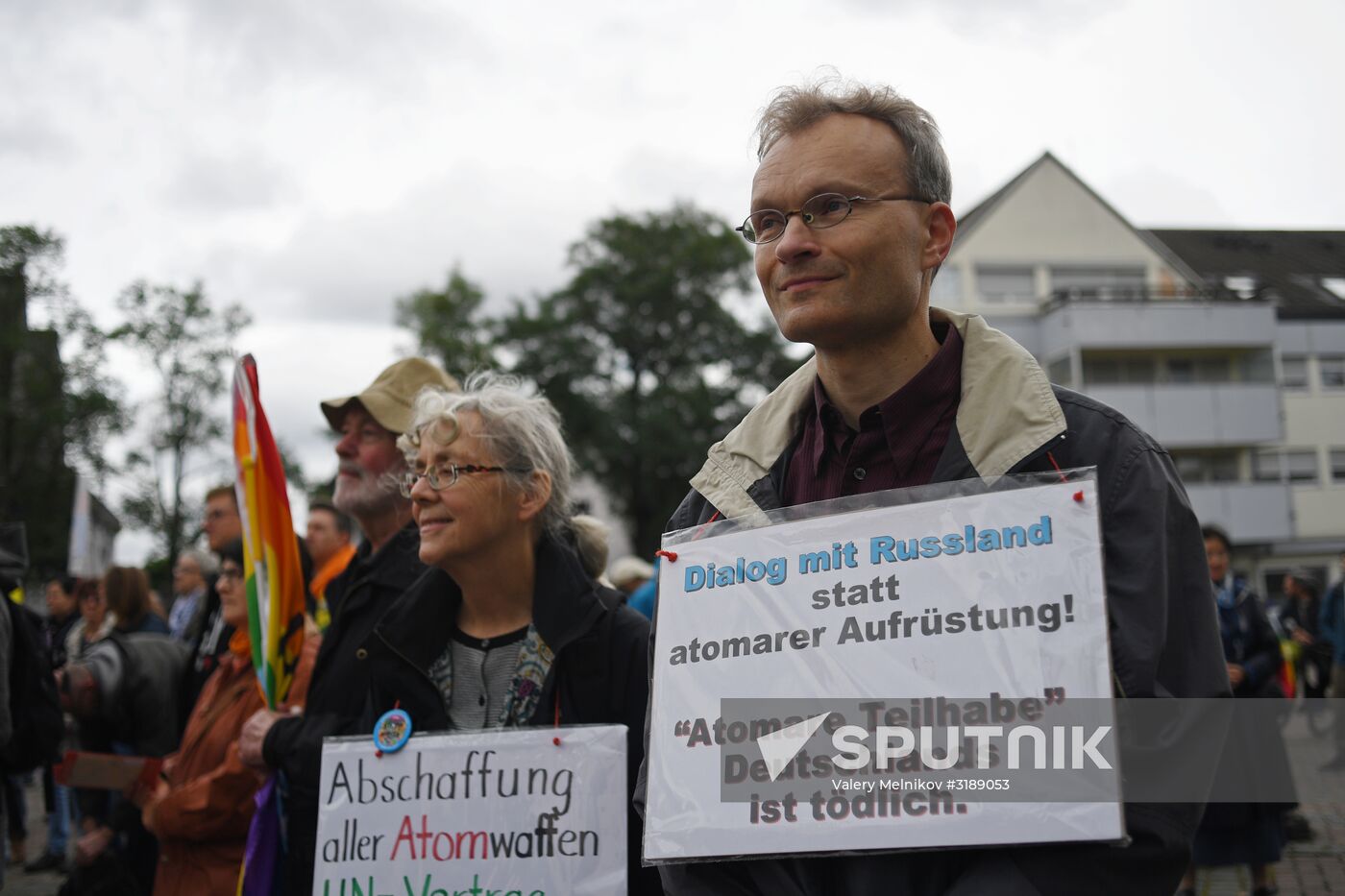 Protests outside US air base in Ramstein