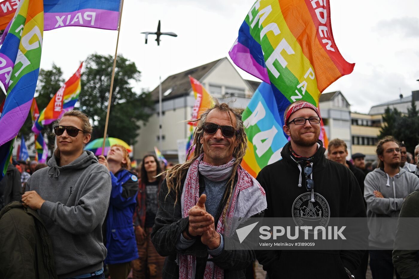 Protests outside US air base in Ramstein