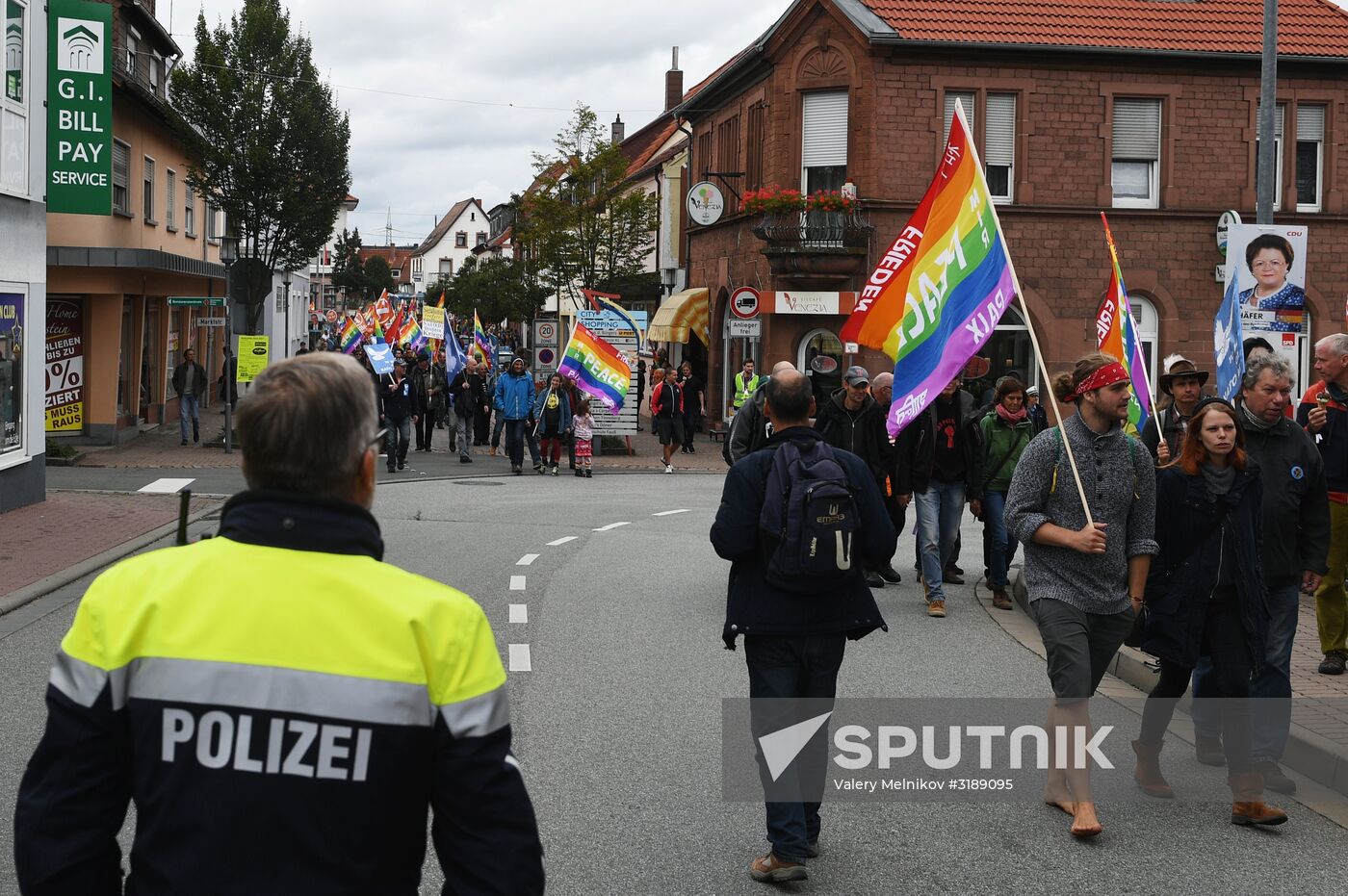 Protests outside US air base in Ramstein
