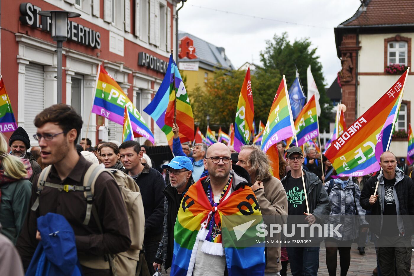 Protests outside US air base in Ramstein