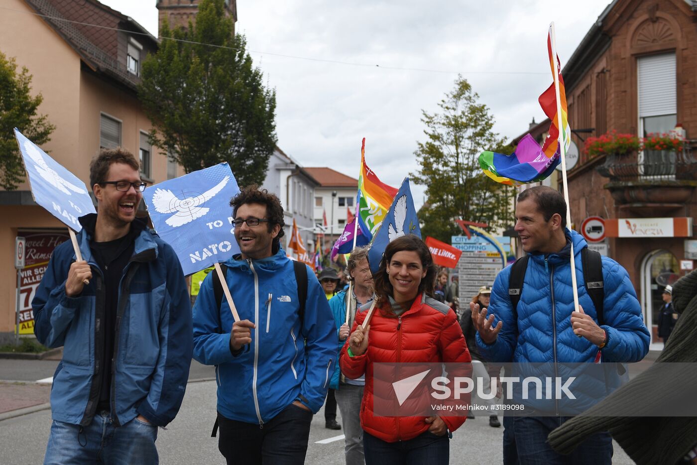 Protests outside US air base in Ramstein