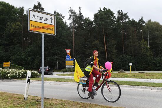 Protests outside US air base in Ramstein