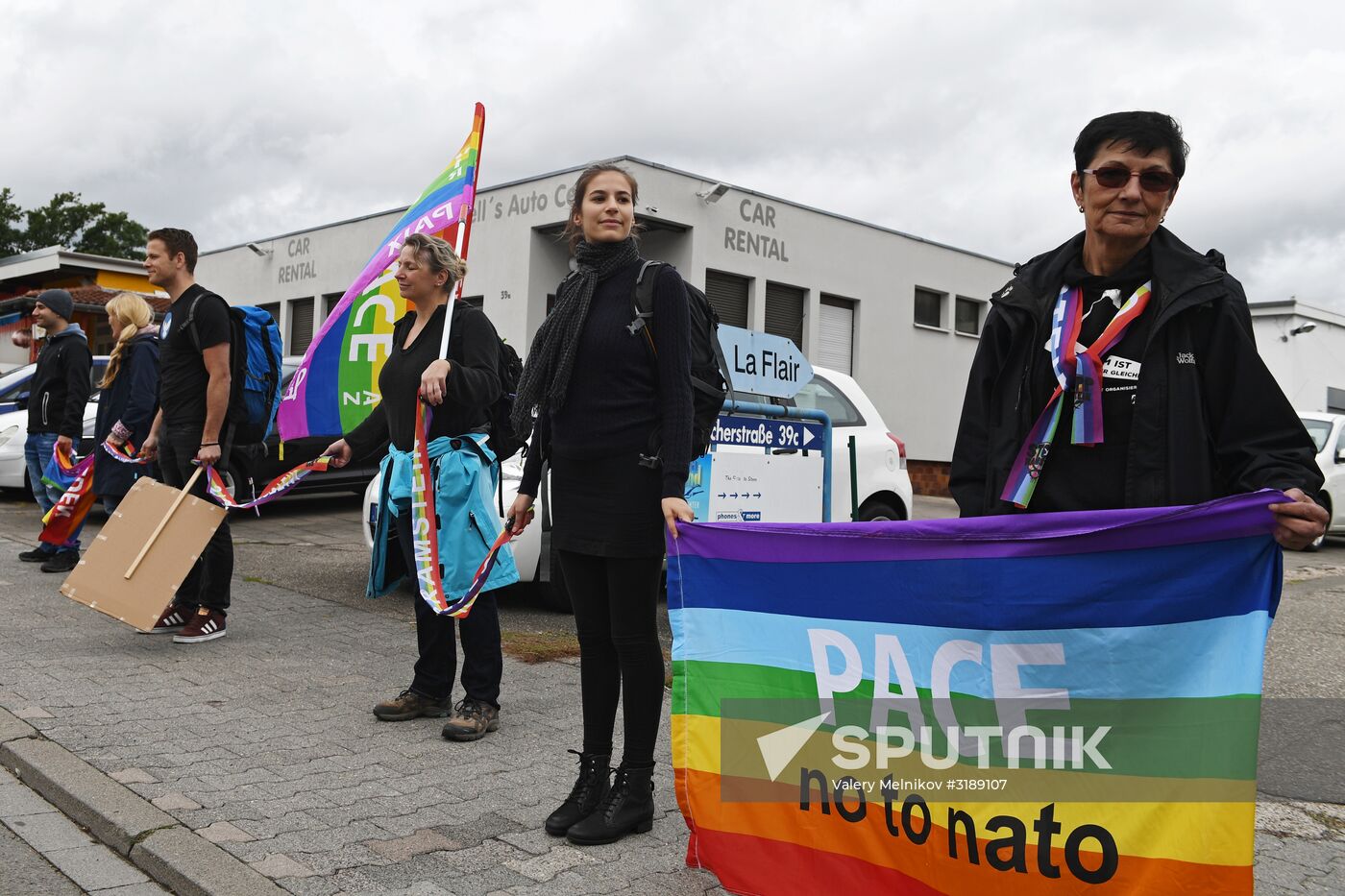 Protests outside US air base in Ramstein