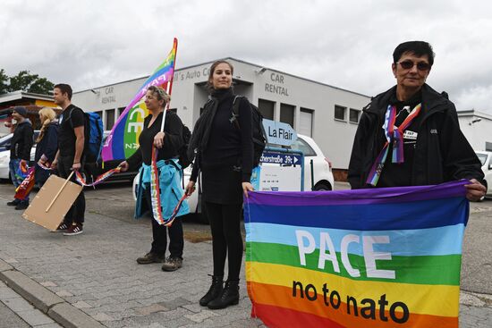 Protests outside US air base in Ramstein