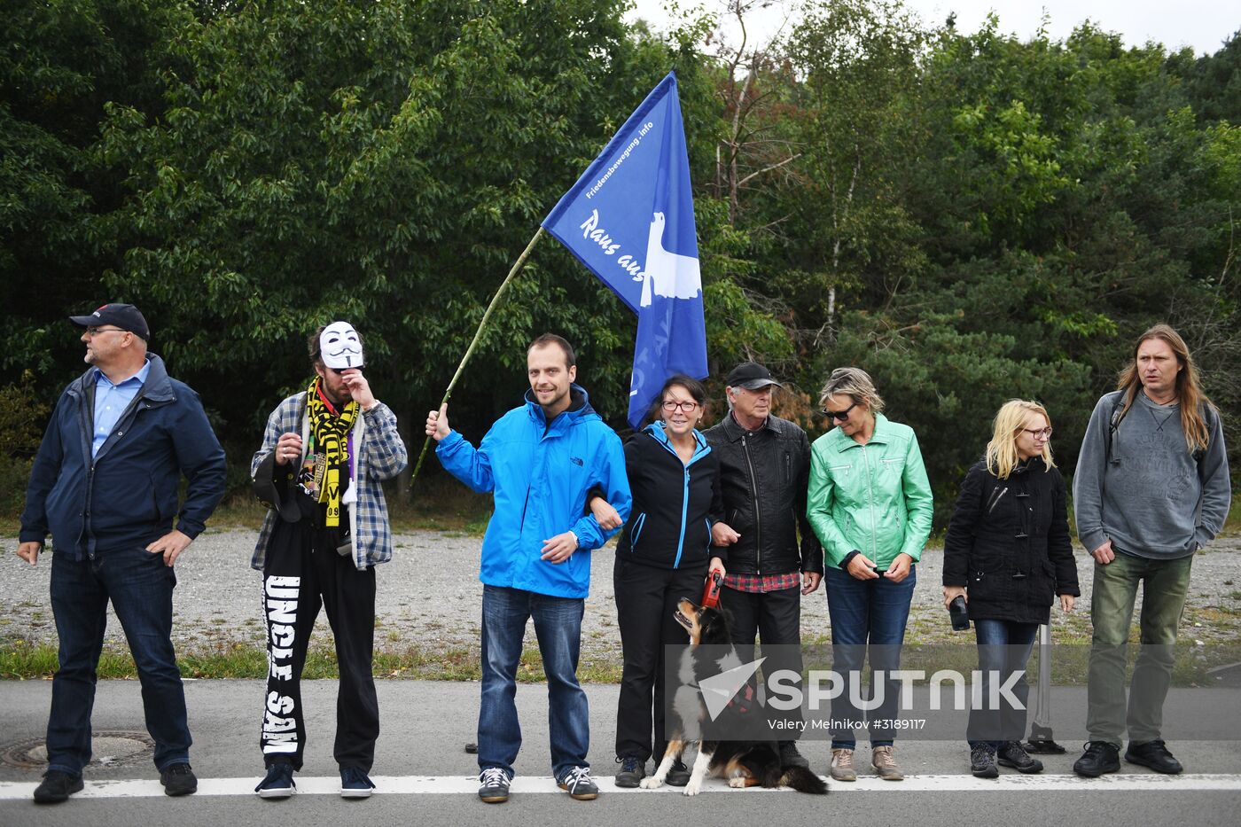 Protests outside US air base in Ramstein