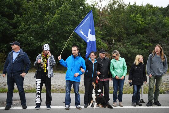 Protests outside US air base in Ramstein